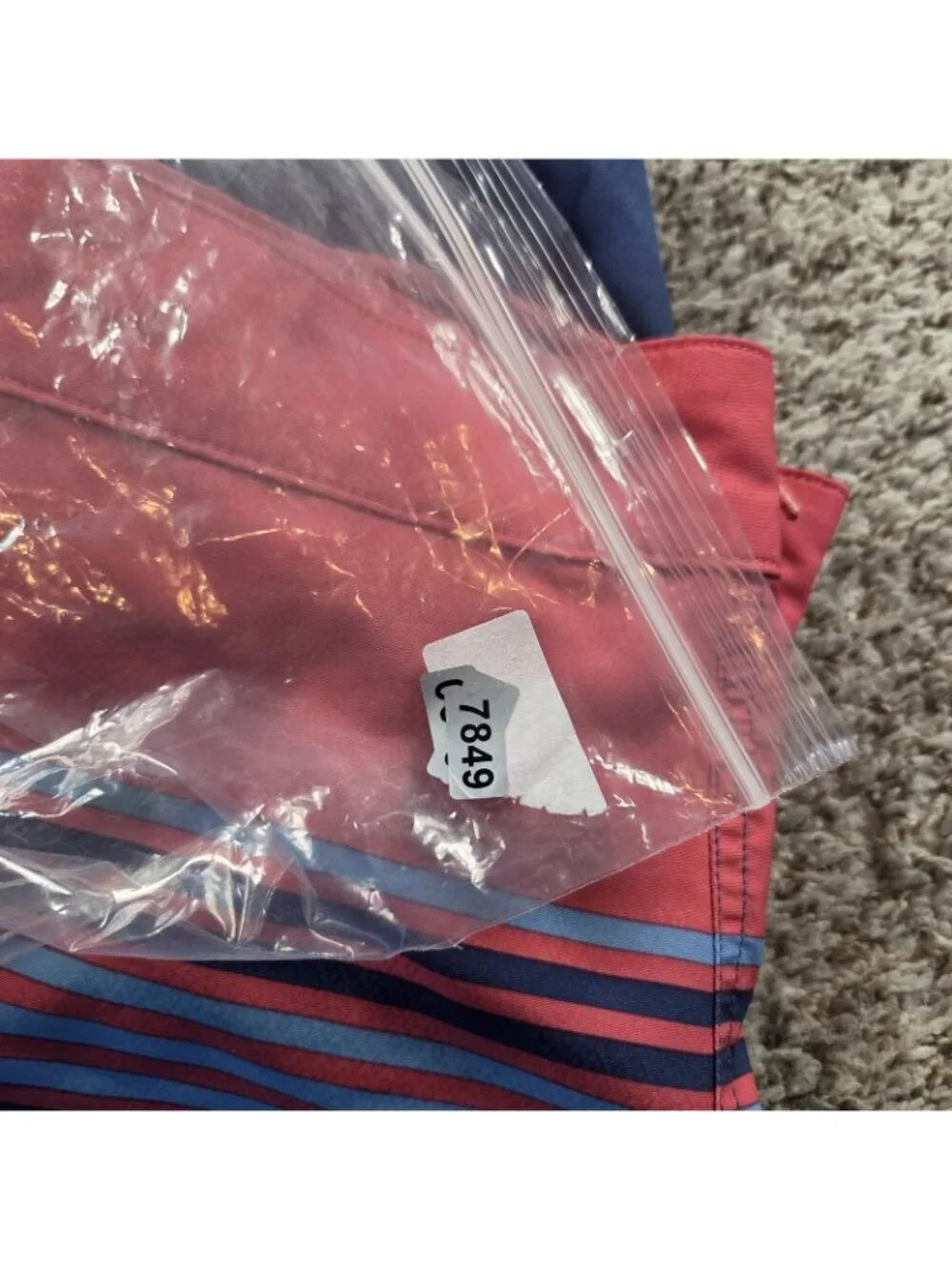 VINEYARD VINES Swim Trunks Mens 32 Blue/Red Striped Board Shorts Adjustable